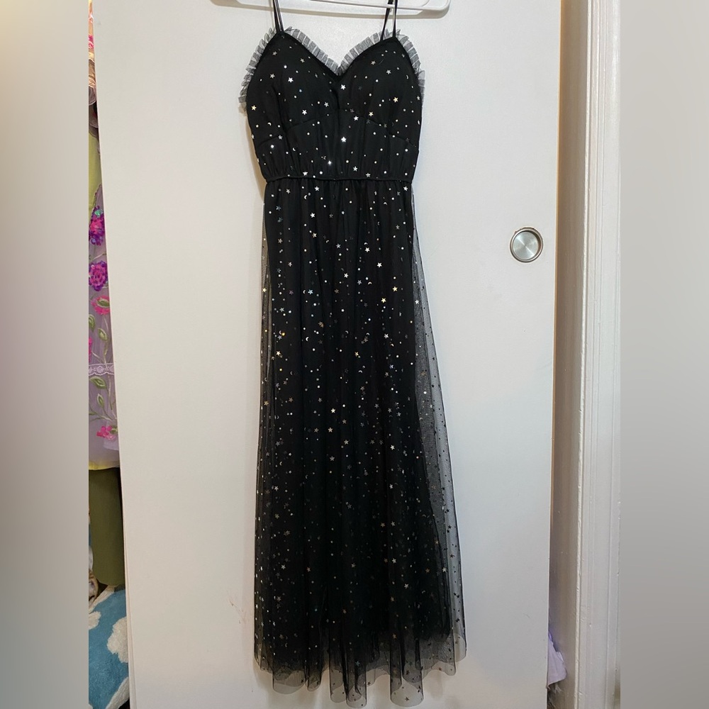 Black Sequin Evening Gown